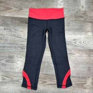 Lululemon Run Inspire Gray Pink Cropped Yoga Leggings Pants Size 4